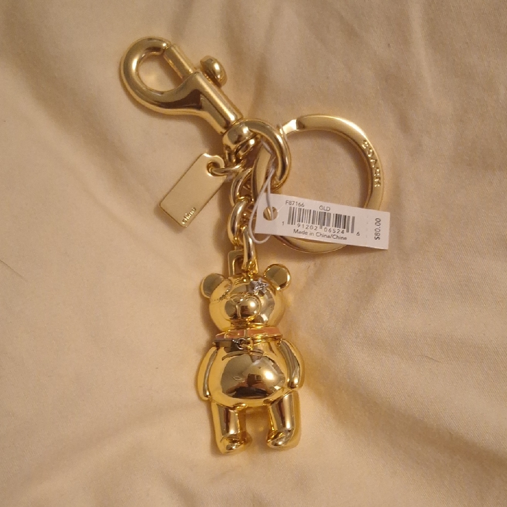 Coach Gold Bear Keychain